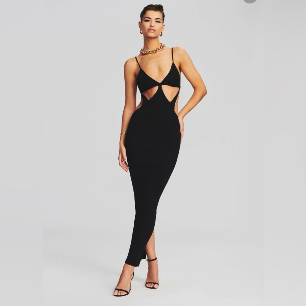 Retrofete Rib Knit Black Dress